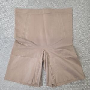 Spanx Higher Power High-Waisted Mid-Thigh Shaper Shorts - XL Nude